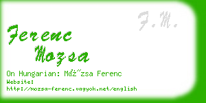 ferenc mozsa business card